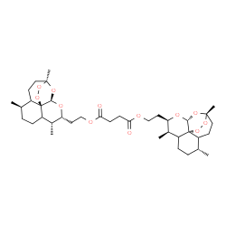 ChemSpider 2D Image | Bis{2-[(1S,5R,9R,10R,12R,13R)-1,5,9-trimethyl-11,14,15,16-tetraoxatetracyclo[10.3.1.0~4,13~.0~8,13~]hexadec-10-yl]ethyl} succinate | C38H58O12