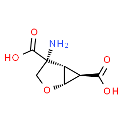 ChemSpider 2D Image | (1R,4R,5S,6R)-4-Amino-2-oxabicyclo[3.1.0]hexane-4,6-dicarboxylic acid | C7H9NO5