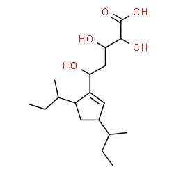 ChemSpider 2D Image | 4-Deoxy-5-C-(3,5-di-sec-butyl-1-cyclopenten-1-yl)pentonic acid | C18H32O5