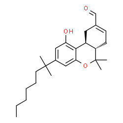 ChemSpider 2D Image | (6aS,10aS)-1-Hydroxy-6,6-dimethyl-3-(2-methyl-2-octanyl)-6a,7,10,10a-tetrahydro-6H-benzo[c]chromene-9-carbaldehyde | C25H36O3