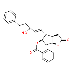 ChemSpider 2D Image | (3aR,4R,5R,6aS)-4-[(1E,3S)-3-Hydroxy-5-phenyl-1-penten-1-yl]-2-oxohexahydro-2H-cyclopenta[b]furan-5-yl benzoate | C25H26O5