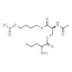 ChemSpider 2D Image | 4-(Nitrooxy)butyl N-acetyl-S-(2-aminopentanoyl)-L-cysteinate | C14H25N3O7S