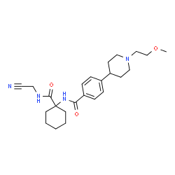 ChemSpider 2D Image | N-{1-[(Cyanomethyl)carbamoyl]cyclohexyl}-4-[1-(2-methoxyethyl)-4-piperidinyl]benzamide | C24H34N4O3
