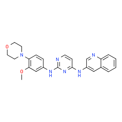ChemSpider 2D Image | N~2~-[3-Methoxy-4-(4-morpholinyl)phenyl]-N~4~-(3-quinolinyl)-2,4-pyrimidinediamine | C24H24N6O2