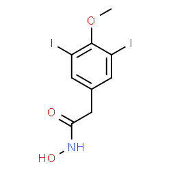 ChemSpider 2D Image | 2-(3,5-Diiodo-4-methoxyphenyl)-N-hydroxyacetamide | C9H9I2NO3