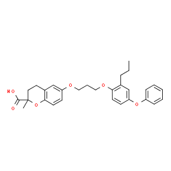 ChemSpider 2D Image | 2-Methyl-6-[3-(4-phenoxy-2-propylphenoxy)propoxy]-2-chromanecarboxylic acid | C29H32O6