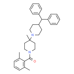 ChemSpider 2D Image | (2,6-Dimethylphenyl)[4-(diphenylmethyl)-4'-methyl-1,4'-bipiperidin-1'-yl]methanone | C33H40N2O