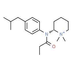 ChemSpider 2D Image | (2S)-2-[(4-Isobutylphenyl)(propionyl)amino]-1,1-dimethylpiperidinium | C20H33N2O