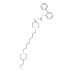 ChemSpider 2D Image | 1-{8-[4-(2-Hydroxyethyl)-1-piperidinyl]octyl}-4-methyl-4-piperidinyl 2-biphenylylcarbamate | C34H51N3O3