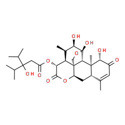 ChemSpider 2D Image | (1beta,11beta,12alpha,15beta)-1,11,12-Trihydroxy-2,16-dioxo-11,20-epoxypicras-3-en-15-yl 3-hydroxy-3-isopropyl-4-methylpentanoate | C29H42O10