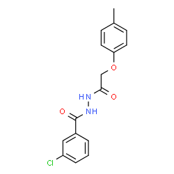 ChemSpider 2D Image | 3-Chloro-N'-[(4-methylphenoxy)acetyl]benzohydrazide | C16H15ClN2O3