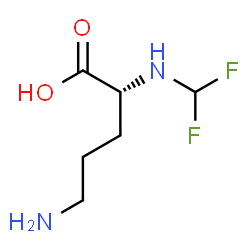 ChemSpider 2D Image | (2R)-5-amino-2-(difluoromethylamino)pentanoic acid | C6H12F2N2O2