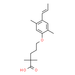 ChemSpider 2D Image | 5-(2,5-Dimethyl-4-(prop-1-en-1-yl)phenoxy)-2,2-dimethylpentanoic acid | C18H26O3
