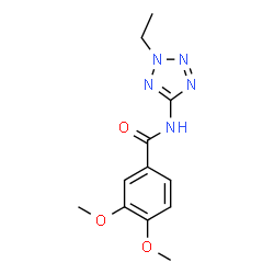 ChemSpider 2D Image | N-(2-Ethyl-2H-tetrazol-5-yl)-3,4-dimethoxybenzamide | C12H15N5O3