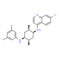 ChemSpider 2D Image | (1S,2R,4S,5R)-N-(7-Chloro-4-quinolinyl)-N'-(3,5-dimethylphenyl)-2,5-dimethyl-1,4-cyclohexanediamine | C25H30ClN3