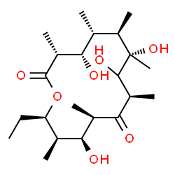 ChemSpider 2D Image | (3R,4S,5R,6R,7S,9R,11R,12S,13R,14R)-14-Ethyl-4,7,8,12-tetrahydroxy-3,5,6,7,9,11,13-heptamethyloxacyclotetradecane-2,10-dione | C22H40O7