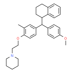 ChemSpider 2D Image | 1-(2-{4-[(4-Methoxyphenyl)(1,2,3,4-tetrahydro-1-naphthalenyl)methyl]-2-methylphenoxy}ethyl)piperidine | C32H39NO2