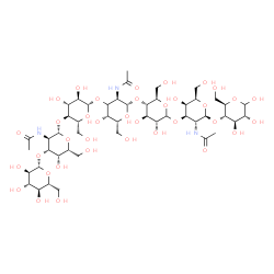 ChemSpider 2D Image | beta-D-Glucopyranosyl-(1->3)-2-acetamido-2-deoxy-beta-D-galactopyranosyl-(1->4)-beta-D-glucopyranosyl-(1->3)-(3xi)-2-acetamido-2-deoxy-beta-D-xylo-hexopyranosyl-(1->4)-D-glucopyranosyl-(1->3)-2-acetam
ido-2-deoxy-beta-D-galactopyranosyl-(1->4)-D-glucopyranose | C48H81N3O36