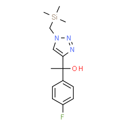 ChemSpider 2D Image | 1-(4-Fluorophenyl)-1-{1-[(trimethylsilyl)methyl]-1H-1,2,3-triazol-4-yl}ethanol | C14H20FN3OSi