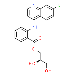 ChemSpider 2D Image | (2R)-2,3-Dihydroxypropyl 2-[(7-chloro-4-quinolinyl)amino]benzoate | C19H17ClN2O4