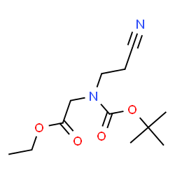 ChemSpider 2D Image | Ethyl N-(2-cyanoethyl)-N-{[(2-methyl-2-propanyl)oxy]carbonyl}glycinate | C12H20N2O4