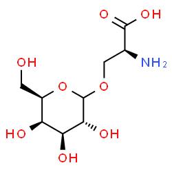 ChemSpider 2D Image | (2S)-2-Amino-3-{[(3R,4S,5R,6R)-3,4,5-trihydroxy-6-(hydroxymethyl)tetrahydro-2H-pyran-2-yl]oxy}propanoic acid | C9H17NO8