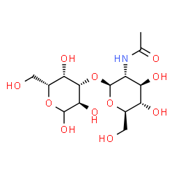 ChemSpider 2D Image | 3-O-(2-Acetamido-2-deoxy-beta-D-glucopyranosyl)-D-galactopyranose | C14H25NO11