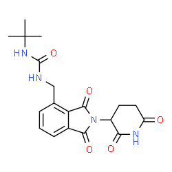 ChemSpider 2D Image | 1-{[2-(2,6-Dioxo-3-piperidinyl)-1,3-dioxo-2,3-dihydro-1H-isoindol-4-yl]methyl}-3-(2-methyl-2-propanyl)urea | C19H22N4O5