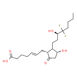 ChemSpider 2D Image | (5E,11alpha,12xi,15R)-16,16-Difluoro-11,15-dihydroxy-9-oxoprost-5-en-1-oic acid | C20H32F2O5