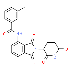 ChemSpider 2D Image | N-[2-(2,6-Dioxo-3-piperidinyl)-1,3-dioxo-2,3-dihydro-1H-isoindol-4-yl]-3-methylbenzamide | C21H17N3O5