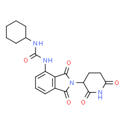 ChemSpider 2D Image | 1-Cyclohexyl-3-[2-(2,6-dioxo-3-piperidinyl)-1,3-dioxo-2,3-dihydro-1H-isoindol-4-yl]urea | C20H22N4O5