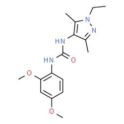 ChemSpider 2D Image | 1-(2,4-Dimethoxyphenyl)-3-(1-ethyl-3,5-dimethyl-1H-pyrazol-4-yl)urea | C16H22N4O3