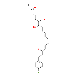 ChemSpider 2D Image | Methyl (5S,6R,7E,9E,11Z,13E,15S)-17-(4-fluorophenyl)-5,6,15-trihydroxy-7,9,11,13-heptadecatetraenoate | C24H31FO5