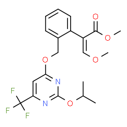 ChemSpider 2D Image | Methyl (2Z)-2-[2-({[2-isopropoxy-6-(trifluoromethyl)-4-pyrimidinyl]oxy}methyl)phenyl]-3-methoxyacrylate | C20H21F3N2O5