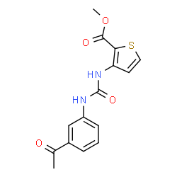 ChemSpider 2D Image | Methyl 3-{[(3-acetylphenyl)carbamoyl]amino}-2-thiophenecarboxylate | C15H14N2O4S