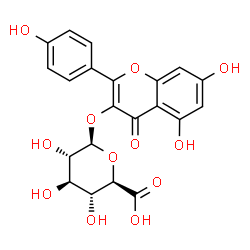 ChemSpider 2D Image | 5,7-Dihydroxy-2-(4-hydroxyphenyl)-4-oxo-4H-chromen-3-yl beta-L-glucopyranosiduronic acid | C21H18O12