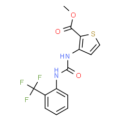 ChemSpider 2D Image | Methyl 3-({[2-(trifluoromethyl)phenyl]carbamoyl}amino)-2-thiophenecarboxylate | C14H11F3N2O3S
