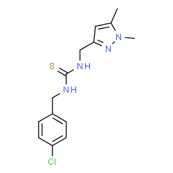 ChemSpider 2D Image | 1-(4-Chlorobenzyl)-3-[(1,5-dimethyl-1H-pyrazol-3-yl)methyl]thiourea | C14H17ClN4S