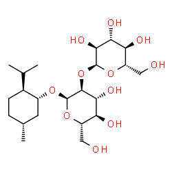 ChemSpider 2D Image | (1R,2S,5R)-2-Isopropyl-5-methylcyclohexyl 2-O-alpha-L-glucopyranosyl-alpha-L-glucopyranoside | C22H40O11