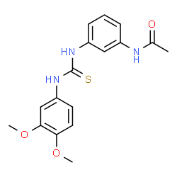 ChemSpider 2D Image | N-(3-{[(3,4-Dimethoxyphenyl)carbamothioyl]amino}phenyl)acetamide | C17H19N3O3S