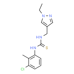 ChemSpider 2D Image | 1-(3-Chloro-2-methylphenyl)-3-[(1-ethyl-1H-pyrazol-4-yl)methyl]thiourea | C14H17ClN4S