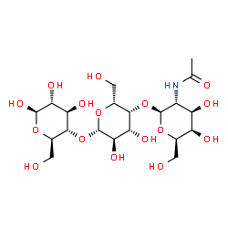 ChemSpider 2D Image | 2-Acetamido-2-deoxy-beta-D-galactopyranosyl-(1->4)-beta-D-galactopyranosyl-(1->4)-beta-D-glucopyranose | C20H35NO16