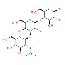 ChemSpider 2D Image | beta-D-GlcpNAc-(1->3)-beta-D-Galp-(1->4)-beta-D-Glcp | C20H35NO16
