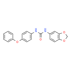 ChemSpider 2D Image | 1-(1,3-Benzodioxol-5-yl)-3-(4-phenoxyphenyl)urea | C20H16N2O4