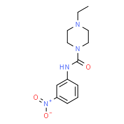 ChemSpider 2D Image | 4-Ethyl-N-(3-nitrophenyl)-1-piperazinecarboxamide | C13H18N4O3