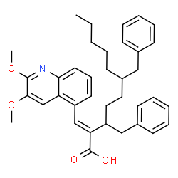 ChemSpider 2D Image | (2E)-3,6-Dibenzyl-2-[(2,3-dimethoxy-5-quinolinyl)methylene]undecanoic acid | C37H43NO4