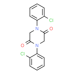 ChemSpider 2D Image | 1,4-Bis(2-chlorophenyl)-2,5-piperazinedione | C16H12Cl2N2O2