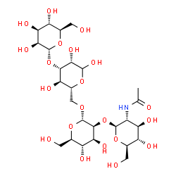 ChemSpider 2D Image | 2-Acetamido-2-deoxy-beta-D-glucopyranosyl-(1->2)-alpha-D-mannopyranosyl-(1->6)-[alpha-D-mannopyranosyl-(1->3)]-D-mannopyranose | C26H45NO21