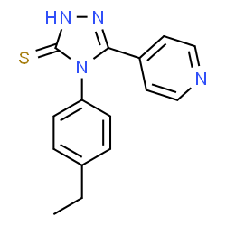 ChemSpider 2D Image | 4-(4-Ethylphenyl)-5-(pyridin-4-yl)-4H-1,2,4-triazole-3-thiol | C15H14N4S