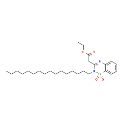 ChemSpider 2D Image | Ethyl (2-hexadecyl-1,1-dioxido-2H-1,2,4-benzothiadiazin-3-yl)acetate | C27H44N2O4S